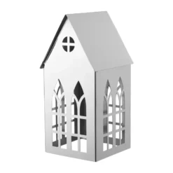 Sigrine house ljuslykta, Silverfärgad, 11,5x11xH23 cm