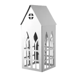 Sigrine house ljuslykta, Silverfärgad, 14x14xH33 cm