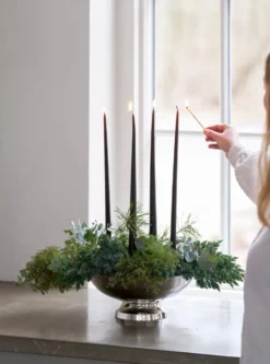 Sigrine skål, Silverfärgad, Ø29xH12 cm