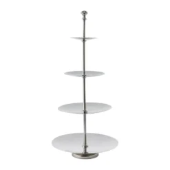 Sigrine våningsfat, Silverfärgad, 25x25xH53 cm