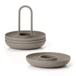 Singles äggkopp 4-pack med hållare, Taupe