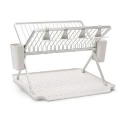 Sinkside hopfällbart diskställ 51 cm, Ljusgrå