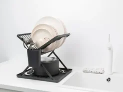 Sinkside hopfällbart diskställ 37 cm, Mörkgrå