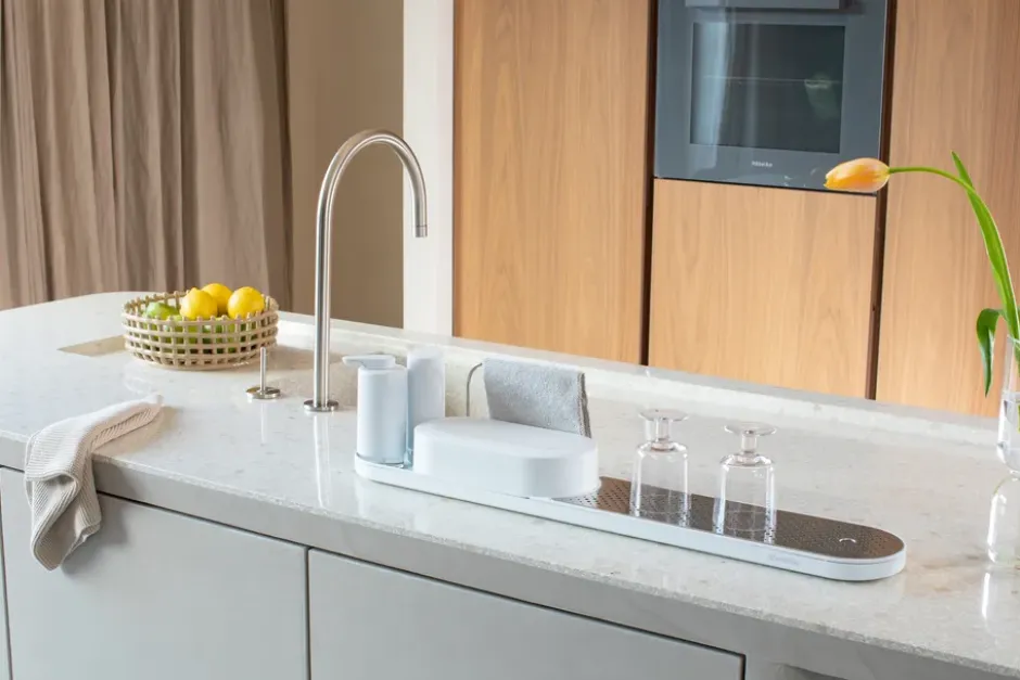 SinkStyle diskbänksorganiserare set 4 delar, Mineral Fresh White