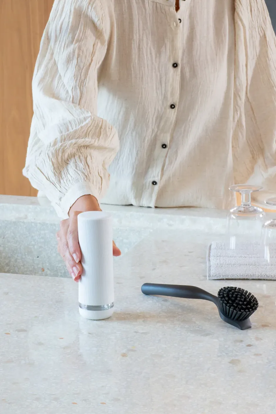 SinkStyle diskmedelsdispenser, Mineral Fresh White