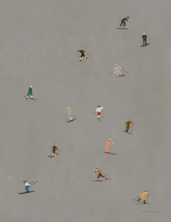 Skiers poster 40x50 cm, Grå