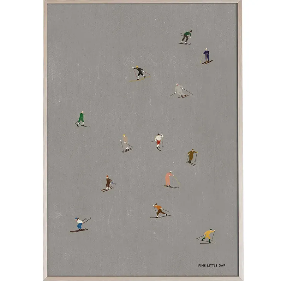 Skiers poster 50x70 cm, Grå