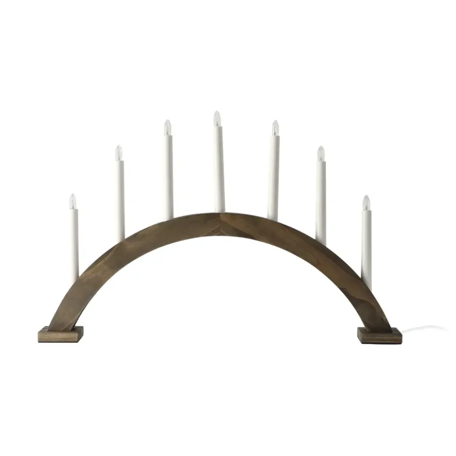 Sky adventsljusstake båge 41 cm, Mörkbetsad