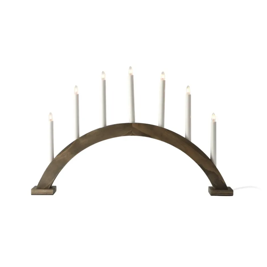 Sky adventsljusstake båge 41 cm, Mörkbetsad