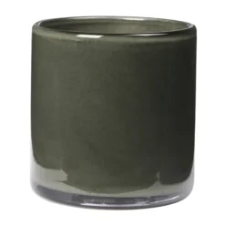 Solai hurricane ljuslykta, Dark Green, Ø8 cm