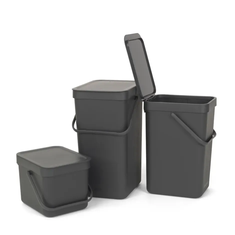 Sort & Go avfallshink 6 liter, grå
