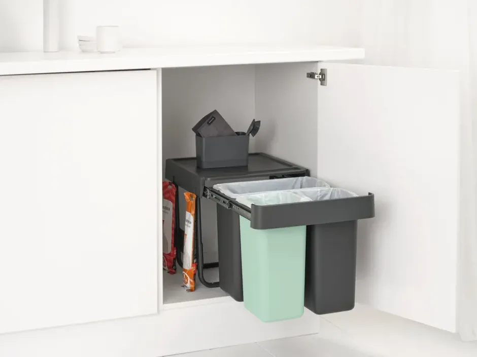 Sort&Go Inbyggnadsbara hinkar, 10+10+20 L, Mörkgrå