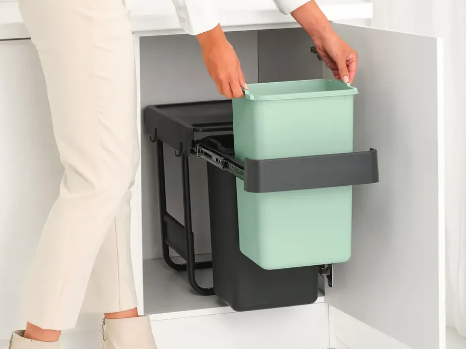 Sort&Go Inbyggnadsbara hinkar, 2x15 L, Mörkgrå