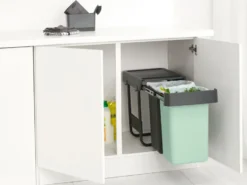 Sort&Go Inbyggnadsbara hinkar, 2x15 L, Mörkgrå