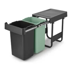 Sort&Go Inbyggnadsbara hinkar, 2x15 L, Mörkgrå