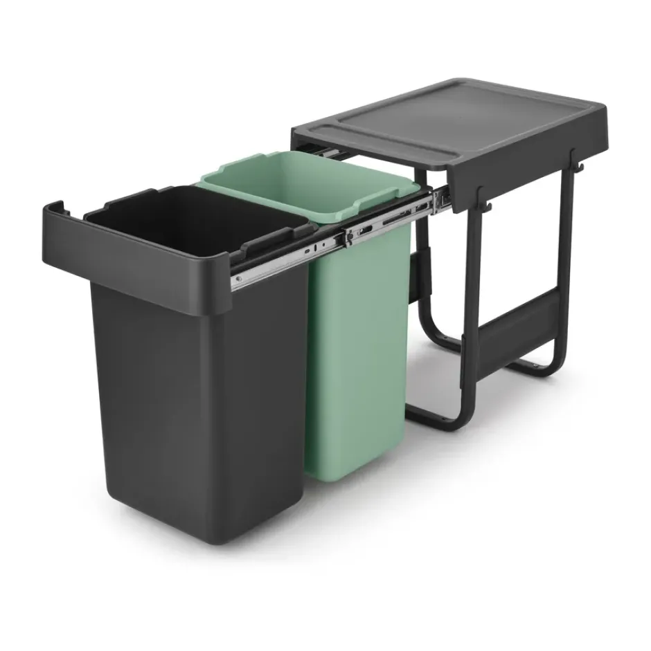 Sort&Go Inbyggnadsbara hinkar, 2x15 L, Mörkgrå