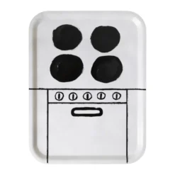 Spis bricka 33x43 cm, Black-white