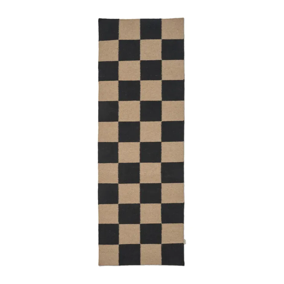 Square gångmatta, Svart-natur, 80x240 cm