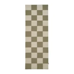 Square gångmatta, Vit-grön, 80x240 cm