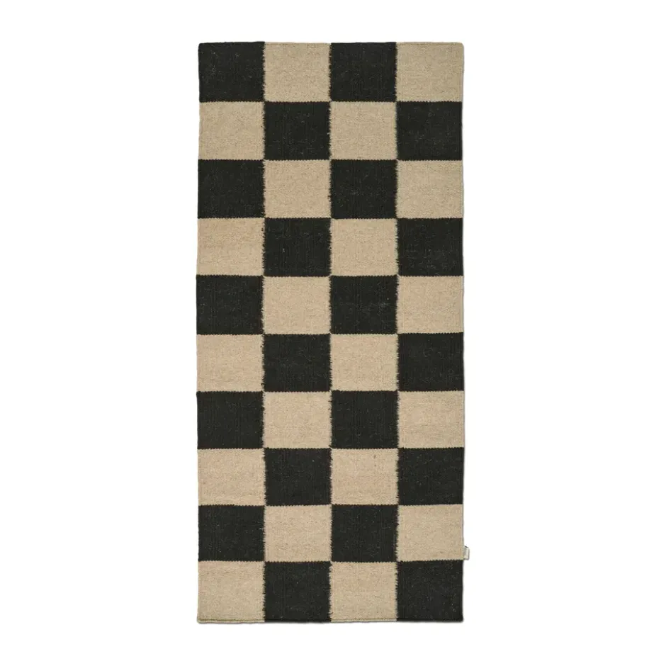 Squares gångmatta, Black-natural, 80x200 cm