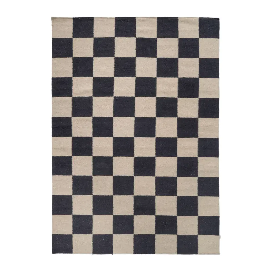 Squares matta, Svart-beige, 170x230 cm