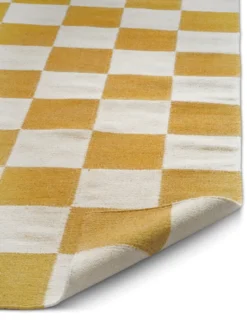Squares matta, White-yellow, 200x300 cm