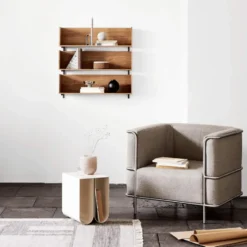 Stack vägghylla, oak, konsoler i mörkt oljad valnöt