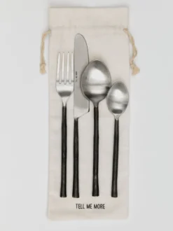 Steel bestickset 4 delar, Opolerat stål