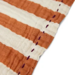 Striped bomulsservett 30x30 cm 2-pack, Tangerine