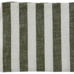 Striped bordsduk 140x260 cm, Olive