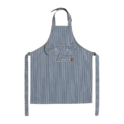 Striped denim elephant förkläde, Blue