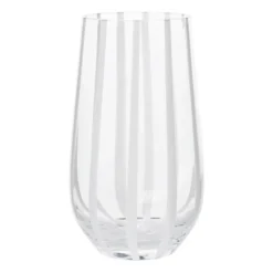Stripe dricksglas 55 cl, Clear-white stripes