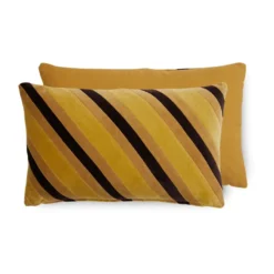 Striped velvet kudde 30x50 cm, Honey