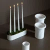 Stripe kruka stor h22 cm Ø12 cm, Shiny white