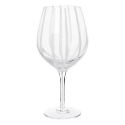 Stripe rödvinsglas 65 cl, Clear-white stripes