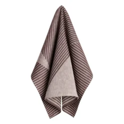 Stripes kökshandduk 47x70 cm 2-pack, Brun-vit