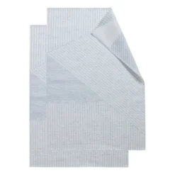 Stripes kökshandduk 47x70 cm 2-pack, Blå-vit
