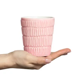 Stripes mugg 30 cl, Ljusrosa
