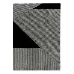 Stripes ullmatta svart, 170x240 cm