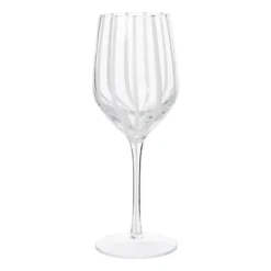 Stripe vitvinsglas 35 cl, Clear-white stripes