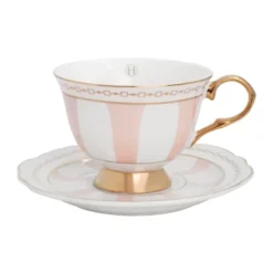Strisce Rosa kopp med fat, 22 cl