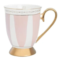 Strisce Rosa mugg 28 cl, Rosa-vit-guld