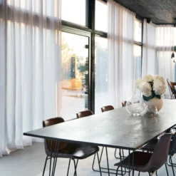 Sunshine gardin med veckband 140x290 cm, Ash (grå)