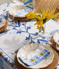 Suzani bordsduk, Blue, 250x150 cm