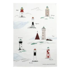 Svenska fyrar kökshandduk 47x70 cm, Vit-multi
