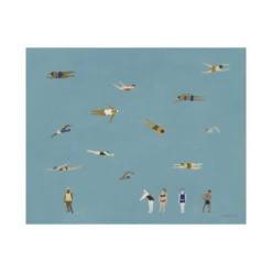 Swimmers poster, Blue, 40x50 cm