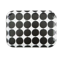 Tallyho bricka 36x28 cm, Svart-vit
