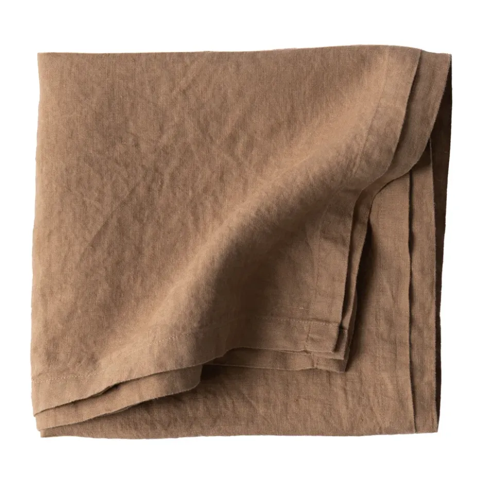 Tell Me More linneduk 145x145 cm, Hazelnut