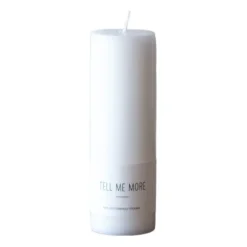 Tell Me More stearinljus L 15 cm, Vit