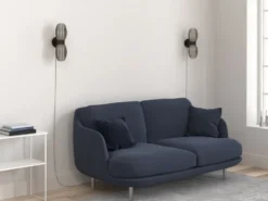 Tentacle vägglampa duo 34 cm, Svart-rökfärgad